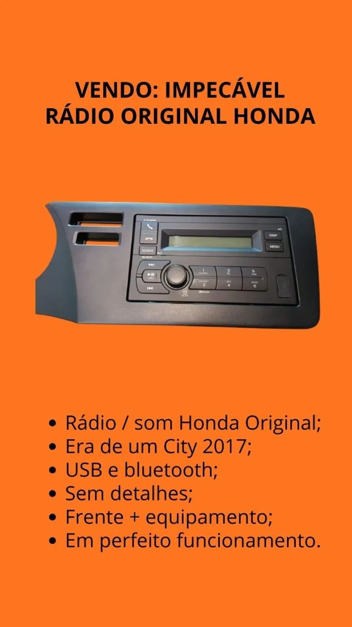 Rádio / som Honda 2017 Original