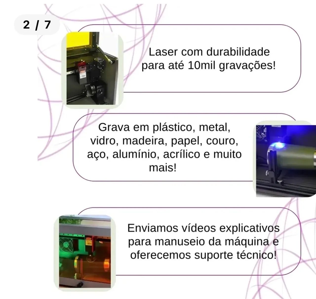 Gravadora a laser E10 base giratória - Foto 3