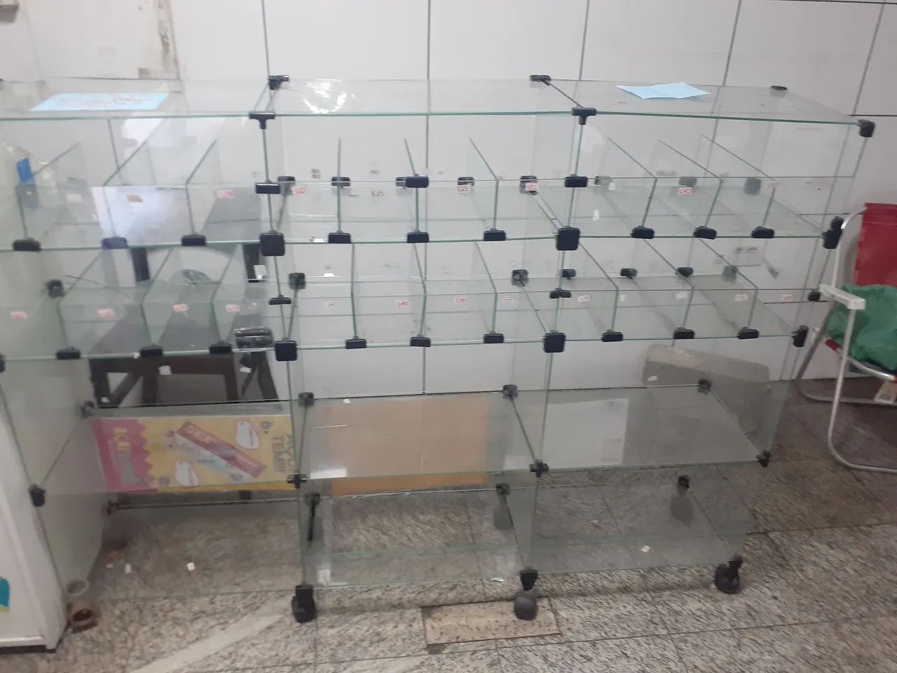 balcão de vidro 