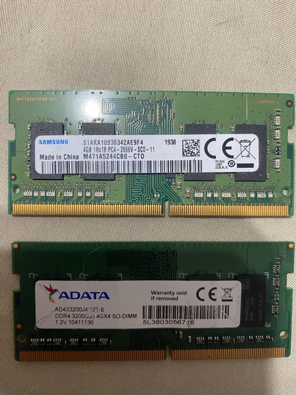 2 x 4gb memória notebook ddr4