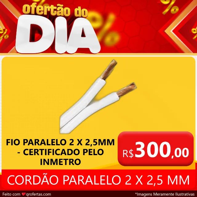 CABO PARALELO 2 X 2,5 MM ( FIO PARALELO ) PEÇA COM 100 METROS - COM SELO DO INMETRO  - Foto 2