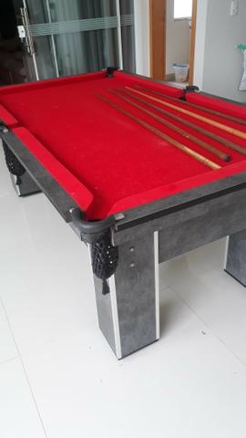 Mesa Carlin Bilhares Cor Dakar Tecido Vermelha Mod. ZAQY1439