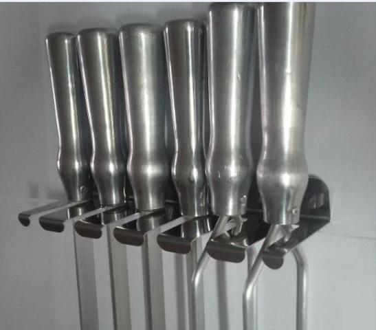 Porta espeto inox 6 pçs