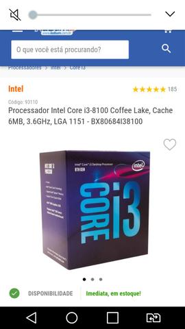 Processador novo i3 8100 3.60ghz 04nucleo 04thread