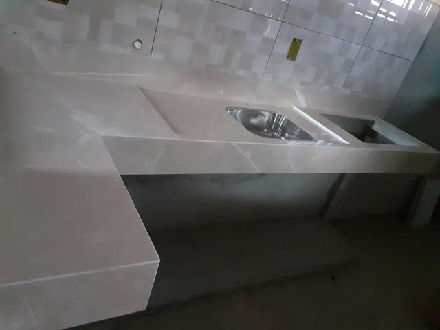 LMF Construtor de área de lazer cozinha americana e pia de banheiro de porcelanato - Foto 4