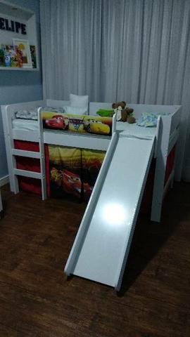 Cama infantil com escorregador 1,88 x 0,88