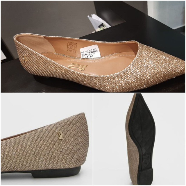 sapatilha santa lolla dourada