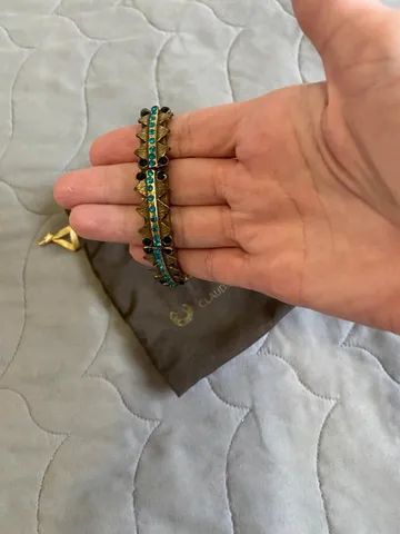 Pulseira dourada com pedras Cláudia Arbex  - Foto 5