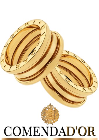 Alianças estilo Bvlgari, em ouro 18k. - Foto 2