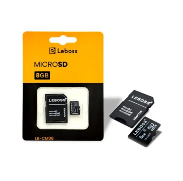 CARTÃO DE MEMORIA 08 GB MICRO SD COM ADAPTADOR SD CLASSE 10 LEBOSS