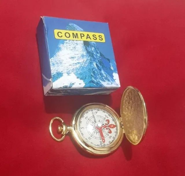 Bússola Dourada Estilo Relógio Antigo - Foto 2