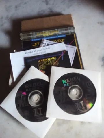 Antigo big box Star Wars Rebel Assault 2 Brasoft Hits