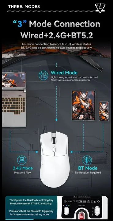 Mouse Gamer Attack Shark R1 - Foto 5
