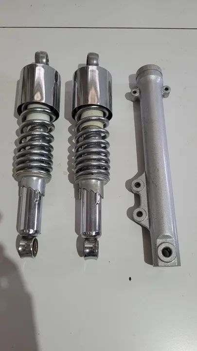 Par suspensão moto cg 125 e bengala de brinde - Foto 4