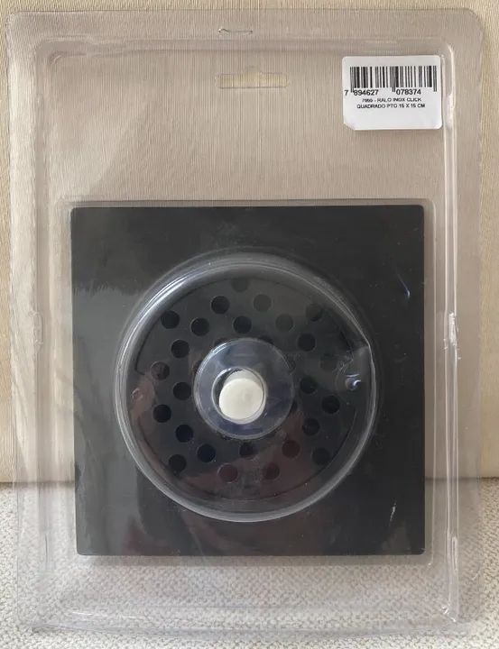 Ralo Click De Banheiro 15x15cm Preto Quadrado Stoc Color - Foto 5