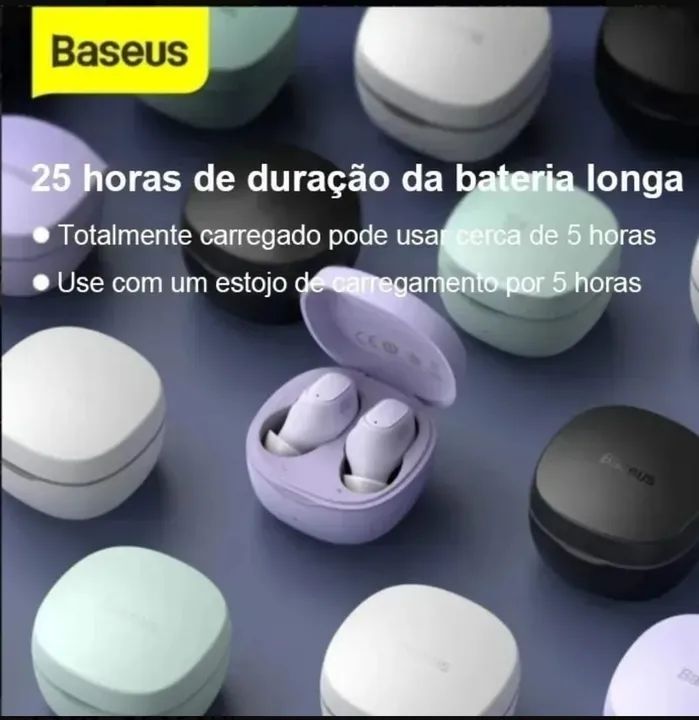 Fone De Ouvido Sem Fio Baseus Branco  - Foto 2