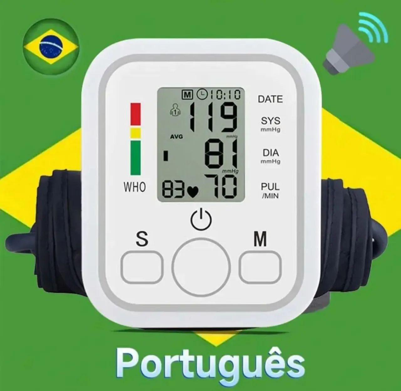 Medidor Pressão arterial com voz em português USB - Foto 2