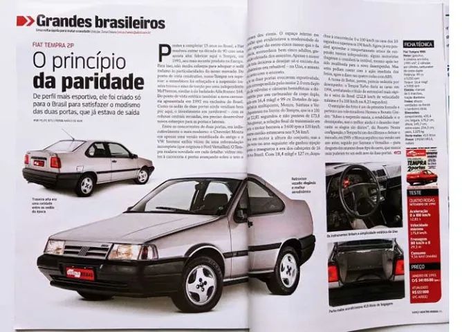 Fiat Tempra - Kit 2 Revistas Quatro Rodas - 16V e 2 Portas - Foto 3