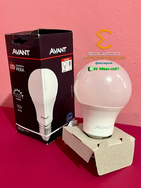 Lâmpada Led 9w Bulbo Pêra Bivolt E27 6500k Branco AVANT