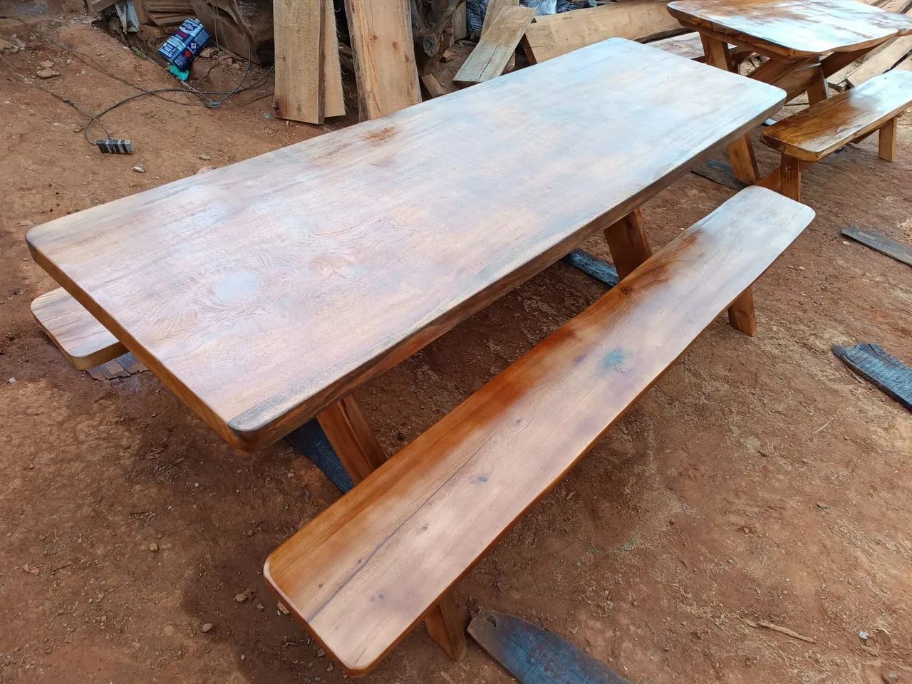 Mesa rustica madeira maçiça  - Foto 5