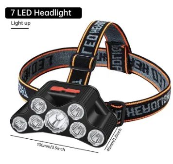 * Lanterna de Cabeça Recarregável com 7 LEDs / Pesca Bike Bicicleta Esportes z625  - Foto 3