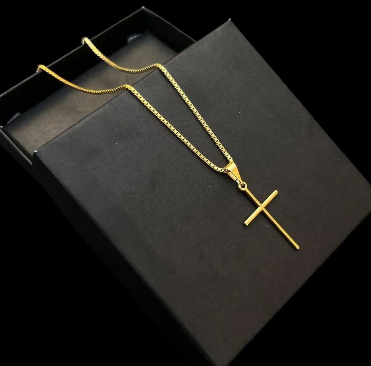 Kit Corrente Veneziana+ Pingente cruz palito - Foto 2