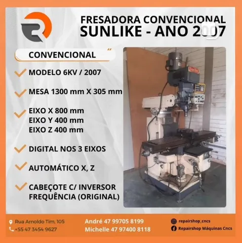 Fresadora Convencional Funlike ano 2007