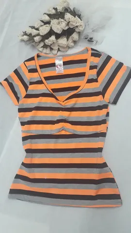Blusa Manga Curta Malha Fria Algodão Feminina