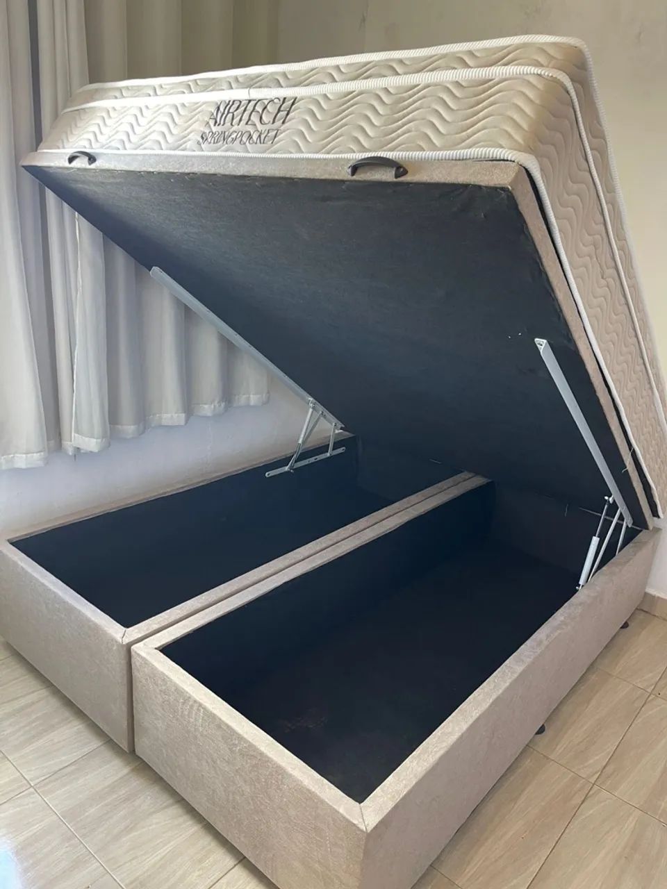 Base Cama Box Casal BAÚ BIPARTIDA - Nova - Foto 2