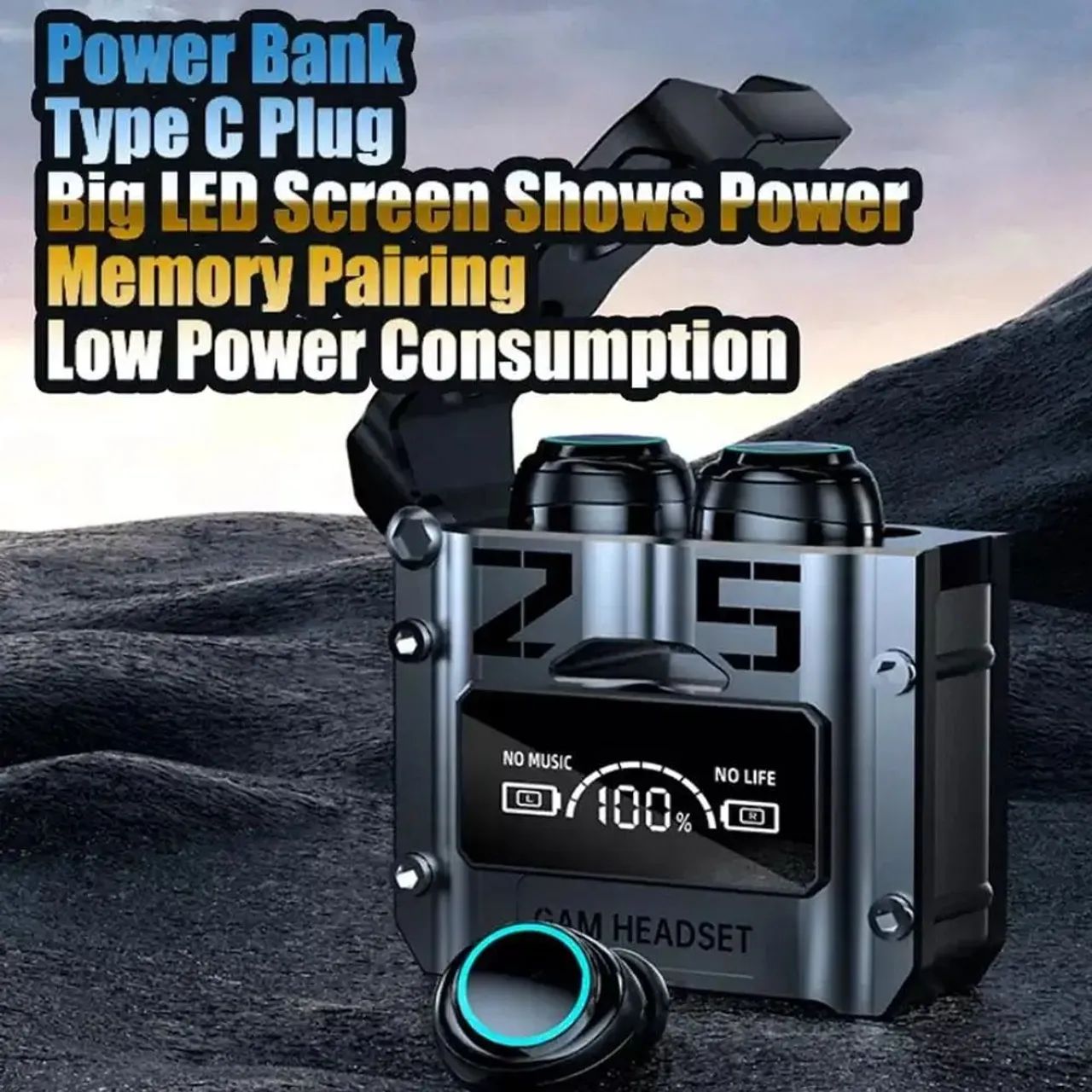 Fone de ouvido Gamer com Display LED e Case - Foto 3