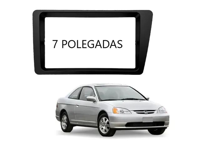 Moldura de Som Tela Central Multimídia 2din 7 Polegadas para o Honda Civic 2001 - 2006