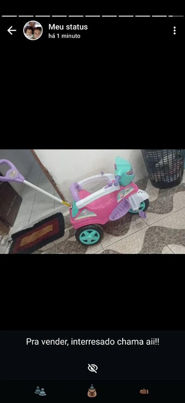 Carrinho de Passeio Infantil Rosa