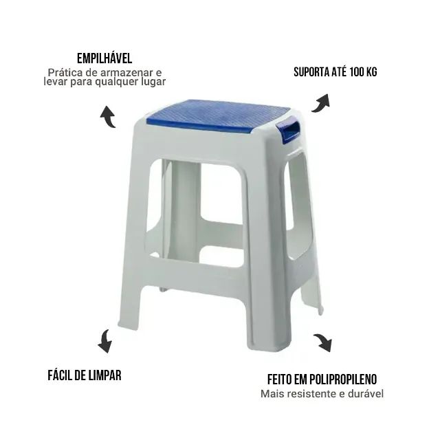 Banqueta Miramar Kit Com 6 - Azul - Foto 4