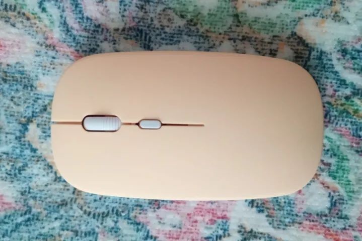 Mini Teclado ultra fino Recarregável e Mouse-Bluetooth-Cor Amarelo-Layout padrão americano - Foto 5