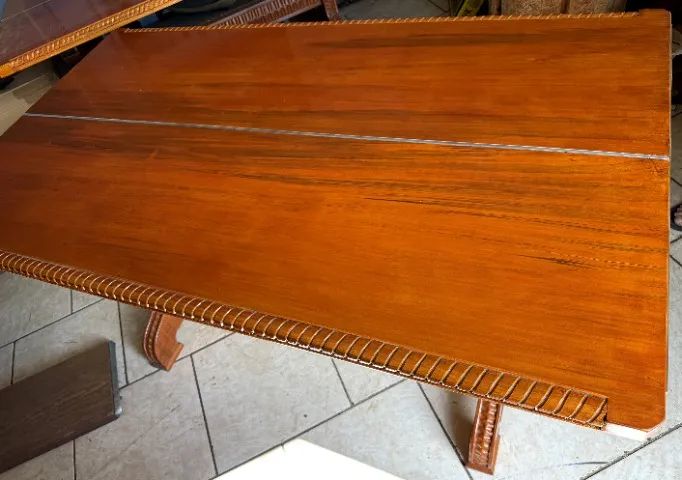 Mesa de jantar artesanal retangular em madeira - Foto 3
