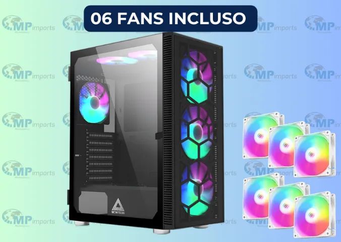 Loja MP Imports: Gabinete Gamer Montech X3 Glass, Mid Tower, White, ATX, 6 Fans, Vidro - Foto 2