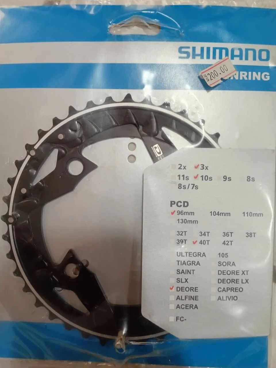 Coroa shimano deore fcm612 40 dentes 