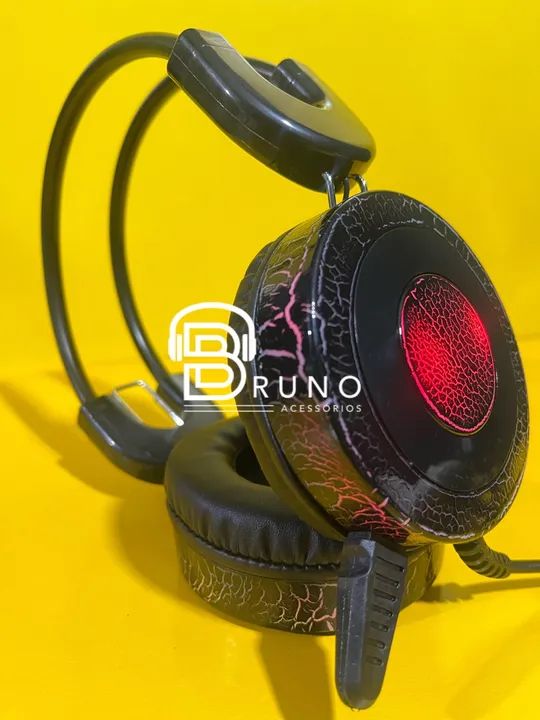 Headset Gamer com Microfone - Iluminação LED Azul - Foto 2