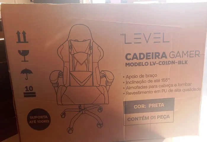 CADEIRA GAMER MODELO LV-C01DN-BLK NOVO LACRADO FRETE GRÁTIS PARA MACEIÓ