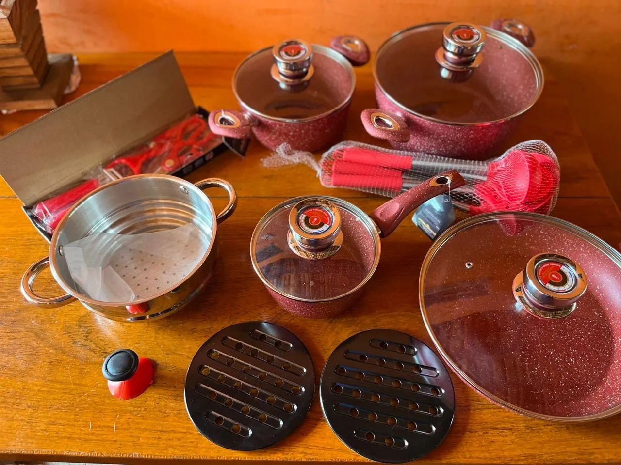 Conjunto utensílios de cozinha cerâmicas antiaderente 