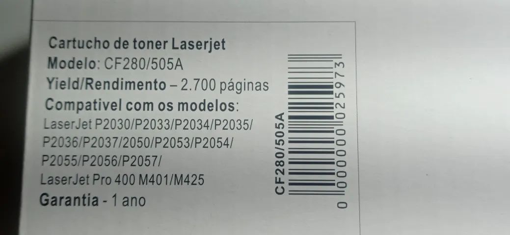 Toner para HP 280 505A compatível. Caixa com 20Uni.  LEIA A DESCRIÇÃO! - Foto 2