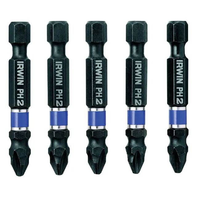 Ponteiras de Impacto Power Bits Phillips Ph2 49mm 5 Peças com Estojo Irwin Impact 1865325