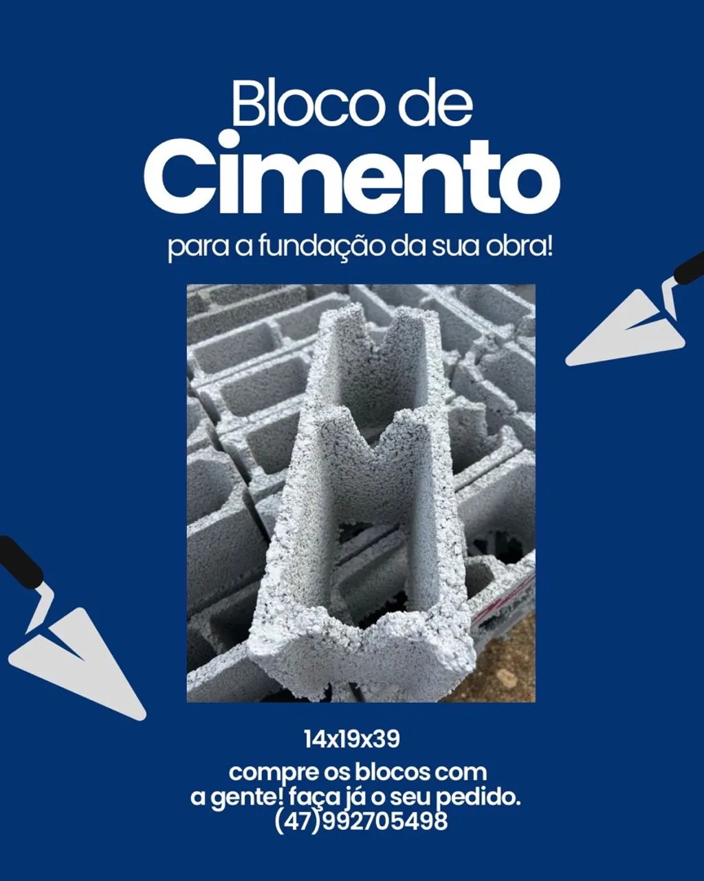 Blocos de Cimento para Construção - 14x19x39