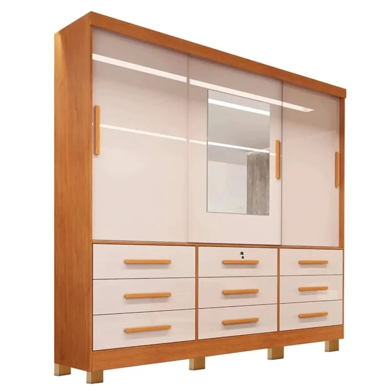 Guarda roupa casal com espelho 100% MDF !! Rf66m