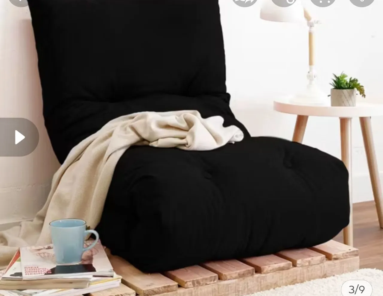Sofá Cama Futon Preto - Novo