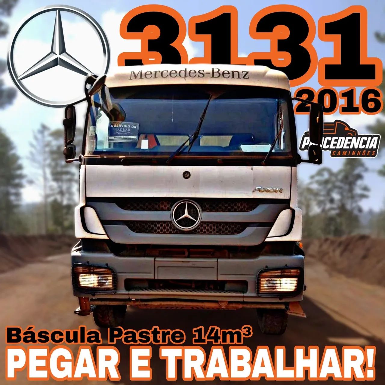 MB Axor 3131 2016 c/ báscula Pastre 14m³