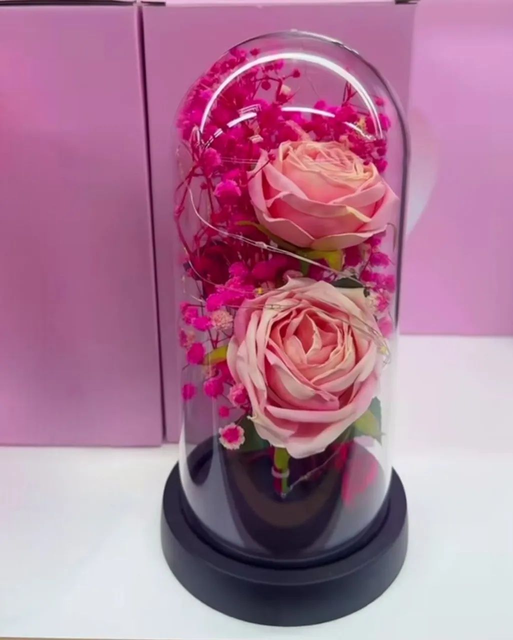 Luminária na cúpula 22cm rosa vermelha  - Foto 2