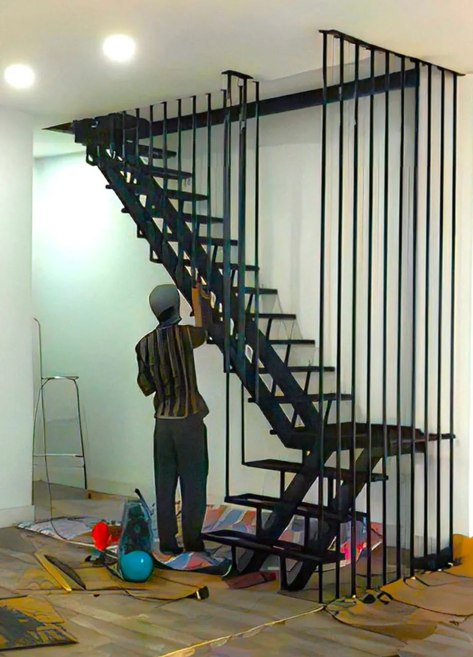 Escada de metal moderna