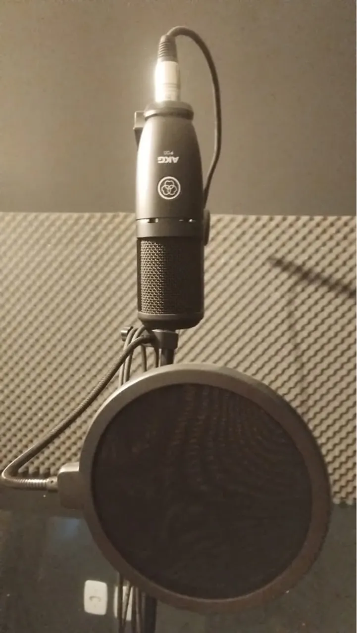 Microfone AKG P220 com Filtro Anti-Pop - Áudio Profissional