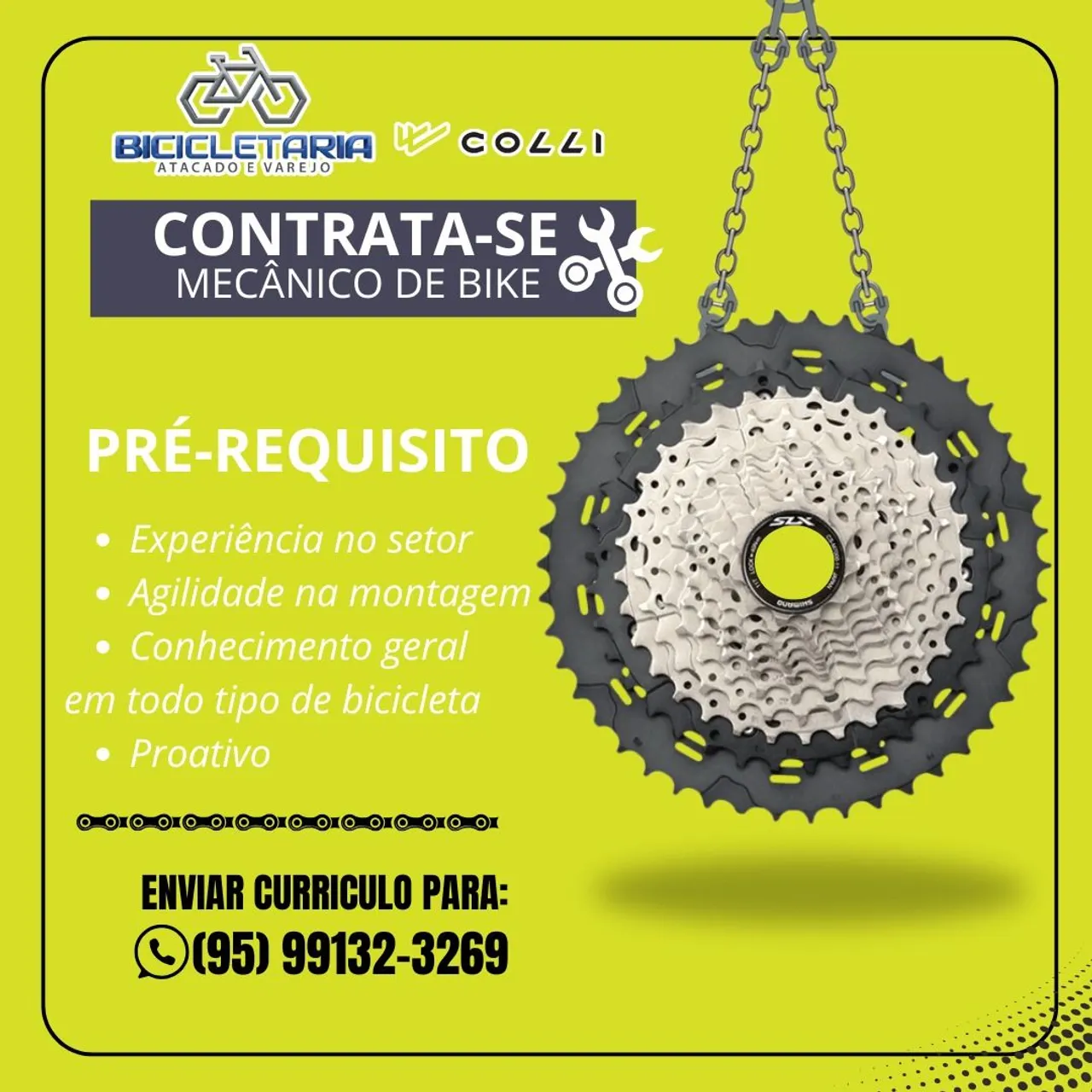 Contrata-se Mecânico de bicicleta